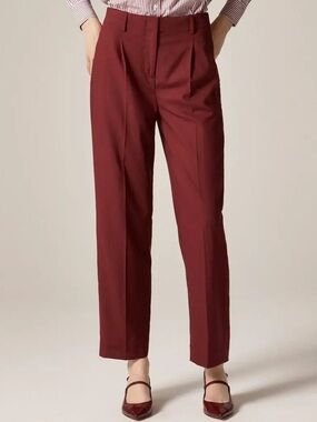 J. Crew Pleated Tapered Pant in Italian Gauzy Wool Blend Size 6